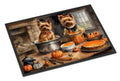 Norwich Terrier Fall Kitchen Pumpkins Doormat Indoor Outdoor 18H X 27W Front Door Mat Rugs for Entryway, Non Slip Washable
