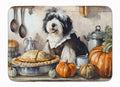 Old English Sheepdog Fall Kitchen Pumpkins Memory Foam Kitchen Mat Machine Washable Anti-Fatigue Cushion Comfort Bath or Kitchen Rug