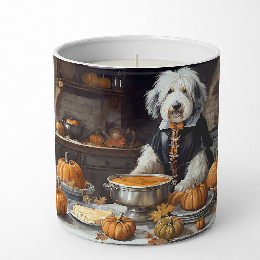 Old English Sheepdog Fall Kitchen Pumpkins Decorative Soy Candle Nature Soy Wax Essential Oil Home Decor Ideal for Bedroom Kitchen Bath Office Gift, 10 oz