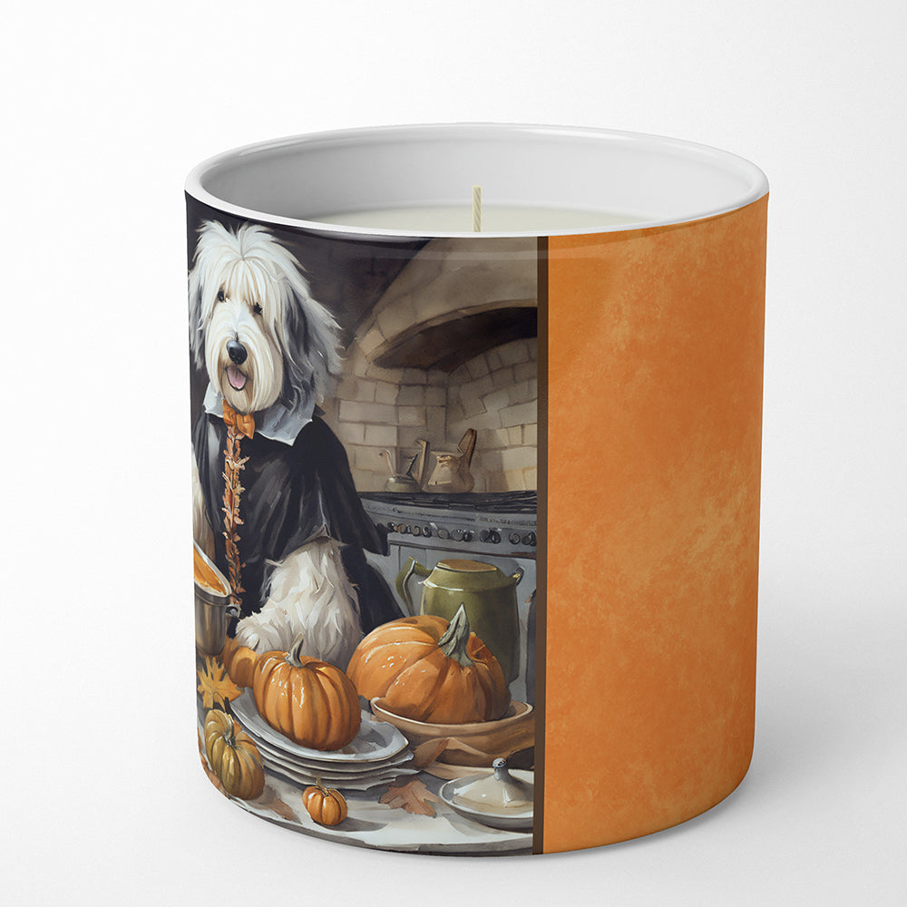 Old English Sheepdog Fall Kitchen Pumpkins Decorative Soy Candle Nature Soy Wax Essential Oil Home Decor Ideal for Bedroom Kitchen Bath Office Gift, 10 oz