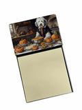 Old English Sheepdog Fall Kitchen Pumpkins Watercolor Sticky Note Holder Refillable Dispenser Desk Accessory 3x3 Pad Gift