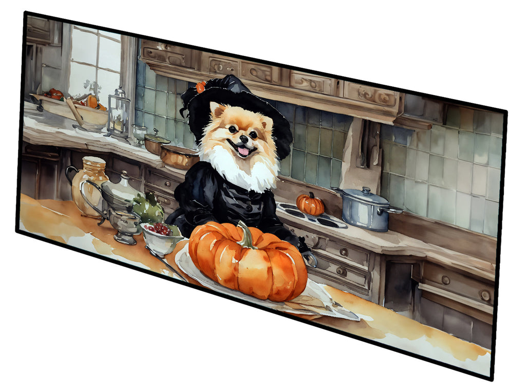 Pomeranian Fall Kitchen Pumpkins Runner Mat 28x58 Front Door Mat Indoor Outdoor Rugs for Entryway Hallway Foyer Non Slip Washable Wide Doormat