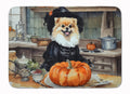 Pomeranian Fall Kitchen Pumpkins Memory Foam Kitchen Mat Machine Washable Anti-Fatigue Cushion Comfort Bath or Kitchen Rug