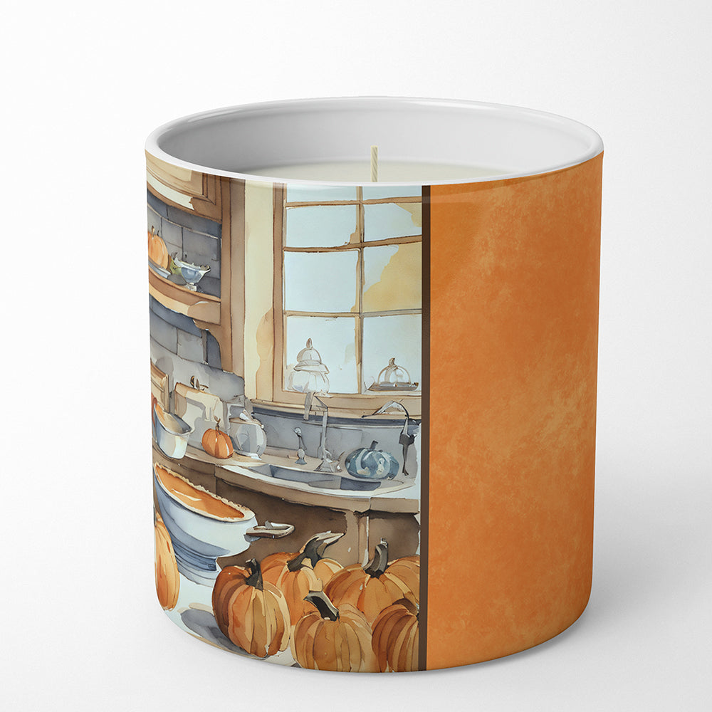 Pomeranian Fall Kitchen Pumpkins Decorative Soy Candle Nature Soy Wax Essential Oil Home Decor Ideal for Bedroom Kitchen Bath Office Gift, 10 oz