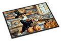 Pomeranian Fall Kitchen Pumpkins Doormat Indoor Outdoor 18H X 27W Front Door Mat Rugs for Entryway, Non Slip Washable