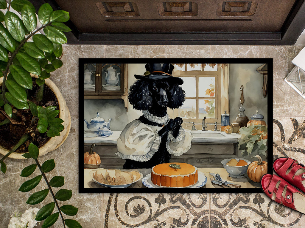 Poodle Fall Kitchen Pumpkins Doormat Indoor Outdoor 24H X 36W Front Door Mat Rugs for Entryway, Non Slip Washable Low Pile,