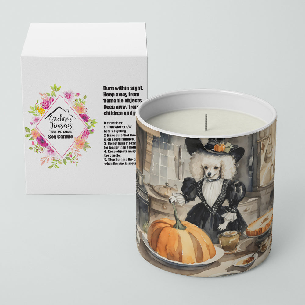 Poodle Fall Kitchen Pumpkins Decorative Soy Candle Nature Soy Wax Essential Oil Home Decor Ideal for Bedroom Kitchen Bath Office Gift, 10 oz