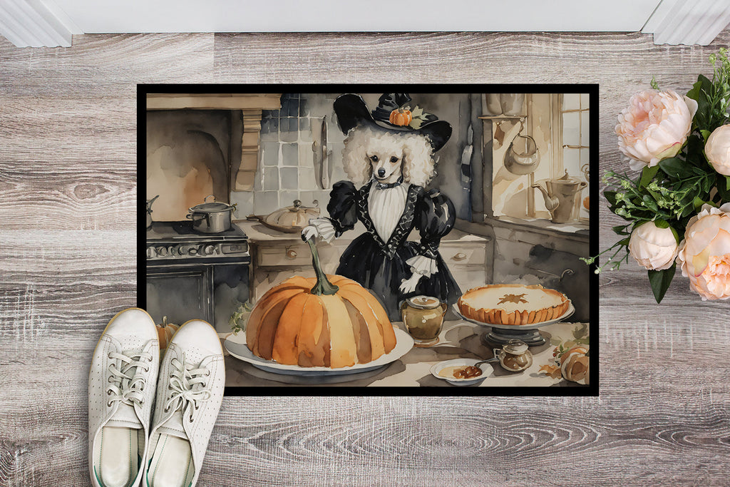 Poodle Fall Kitchen Pumpkins Doormat Indoor Outdoor 24H X 36W Front Door Mat Rugs for Entryway, Non Slip Washable Low Pile,