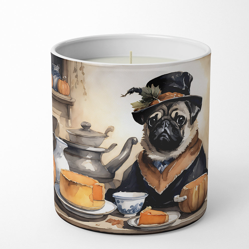 Pug Fall Kitchen Pumpkins Decorative Soy Candle Nature Soy Wax Essential Oil Home Decor Ideal for Bedroom Kitchen Bath Office Gift, 10 oz