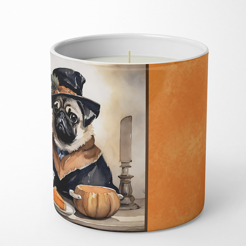 Pug Fall Kitchen Pumpkins Decorative Soy Candle Nature Soy Wax Essential Oil Home Decor Ideal for Bedroom Kitchen Bath Office Gift, 10 oz