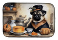 Pug Fall Kitchen Pumpkins Dish Drying Mat Absorbent Dish Drying Mat Pad for Kitchen Counter Dish Drainer Mat for Countertop, 14 x 21", Multicolor