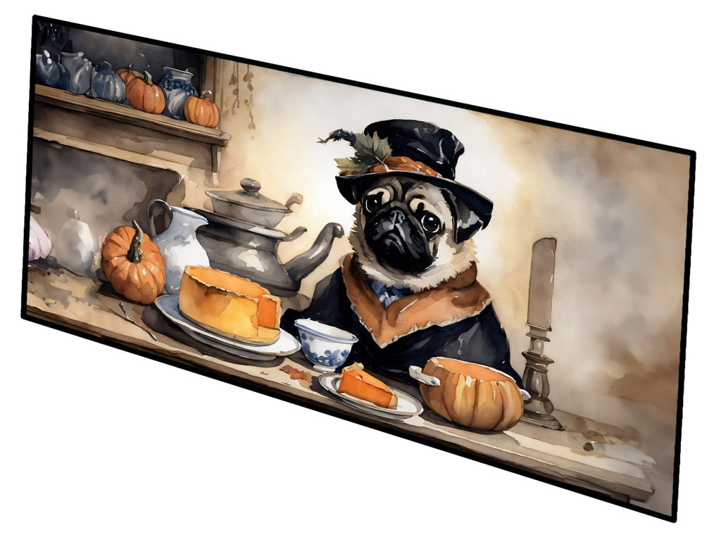 Pug Fall Kitchen Pumpkins Runner Mat 28x58 Front Door Mat Indoor Outdoor Rugs for Entryway Hallway Foyer Non Slip Washable Wide Doormat