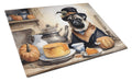 Pug Fall Kitchen Pumpkins Cutting Board Tempered Glass Kitchen Cutting Surface, Heat Resistant Chopping, Non-Slip Feet, Food Prep & Serving