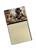 Pug Fall Kitchen Pumpkins Watercolor Sticky Note Holder Refillable Dispenser Desk Accessory 3x3 Pad Gift