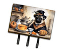 Pug Fall Kitchen Pumpkins Leash or Key Holder Wall Hooks, Coat Rack Wall Mount, for Hanging Keys, Towels, Aprons, Leashes