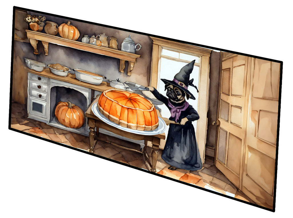 Pug Fall Kitchen Pumpkins Runner Mat 28x58 Front Door Mat Indoor Outdoor Rugs for Entryway Hallway Foyer Non Slip Washable Wide Doormat