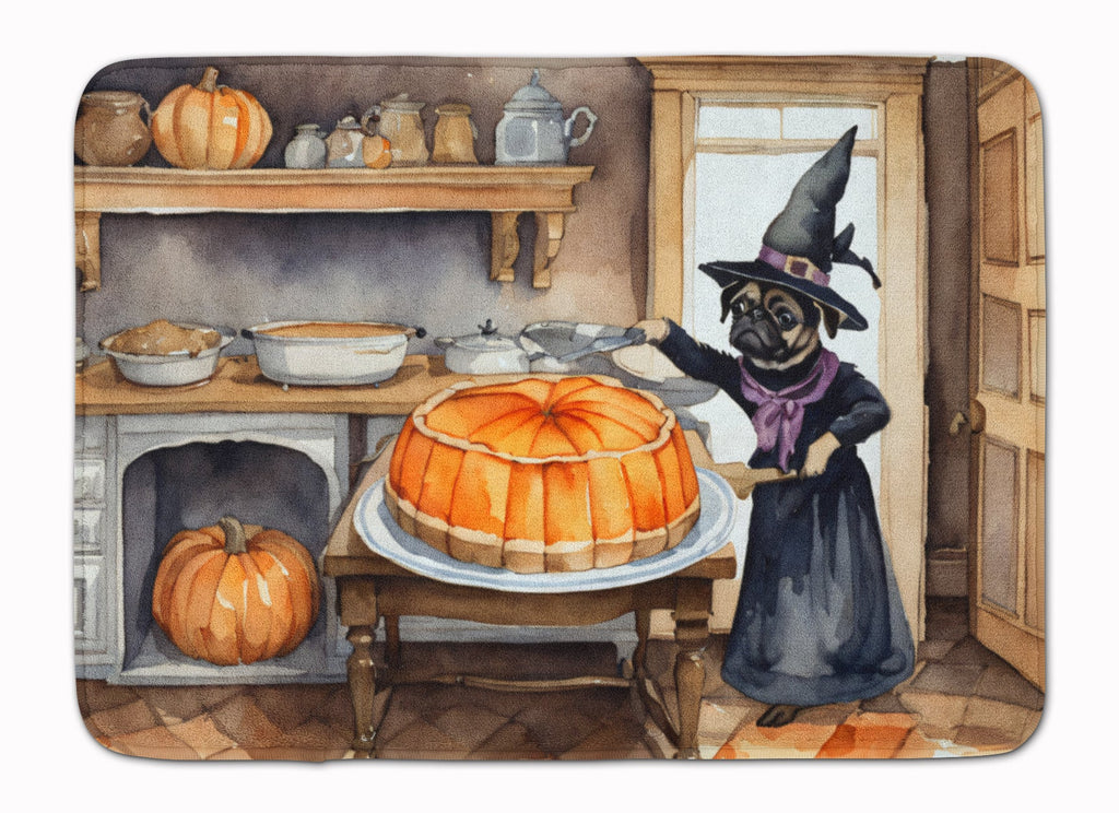 Pug Fall Kitchen Pumpkins Memory Foam Kitchen Mat Machine Washable Anti-Fatigue Cushion Comfort Bath or Kitchen Rug