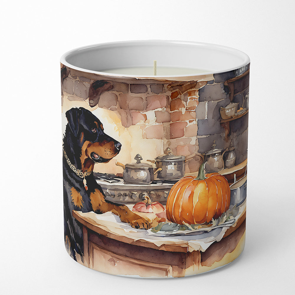 Rottweiler Fall Kitchen Pumpkins Decorative Soy Candle Nature Soy Wax Essential Oil Home Decor Ideal for Bedroom Kitchen Bath Office Gift, 10 oz