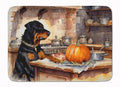 Rottweiler Fall Kitchen Pumpkins Memory Foam Kitchen Mat Machine Washable Anti-Fatigue Cushion Comfort Bath or Kitchen Rug