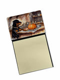 Rottweiler Fall Kitchen Pumpkins Watercolor Sticky Note Holder Refillable Dispenser Desk Accessory 3x3 Pad Gift