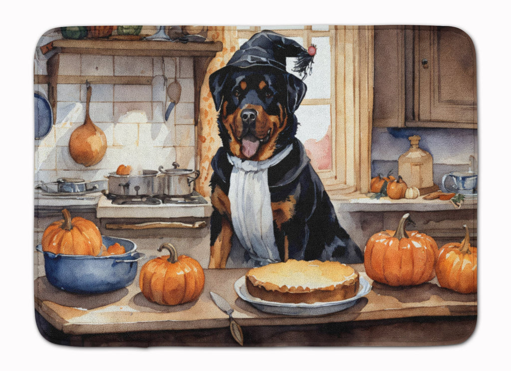 Rottweiler Fall Kitchen Pumpkins Memory Foam Kitchen Mat Machine Washable Anti-Fatigue Cushion Comfort Bath or Kitchen Rug
