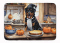 Rottweiler Fall Kitchen Pumpkins Memory Foam Kitchen Mat Machine Washable Anti-Fatigue Cushion Comfort Bath or Kitchen Rug