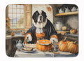 Saint Bernard Fall Kitchen Pumpkins Memory Foam Kitchen Mat Machine Washable Anti-Fatigue Cushion Comfort Bath or Kitchen Rug