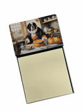 Saint Bernard Fall Kitchen Pumpkins Watercolor Sticky Note Holder Refillable Dispenser Desk Accessory 3x3 Pad Gift