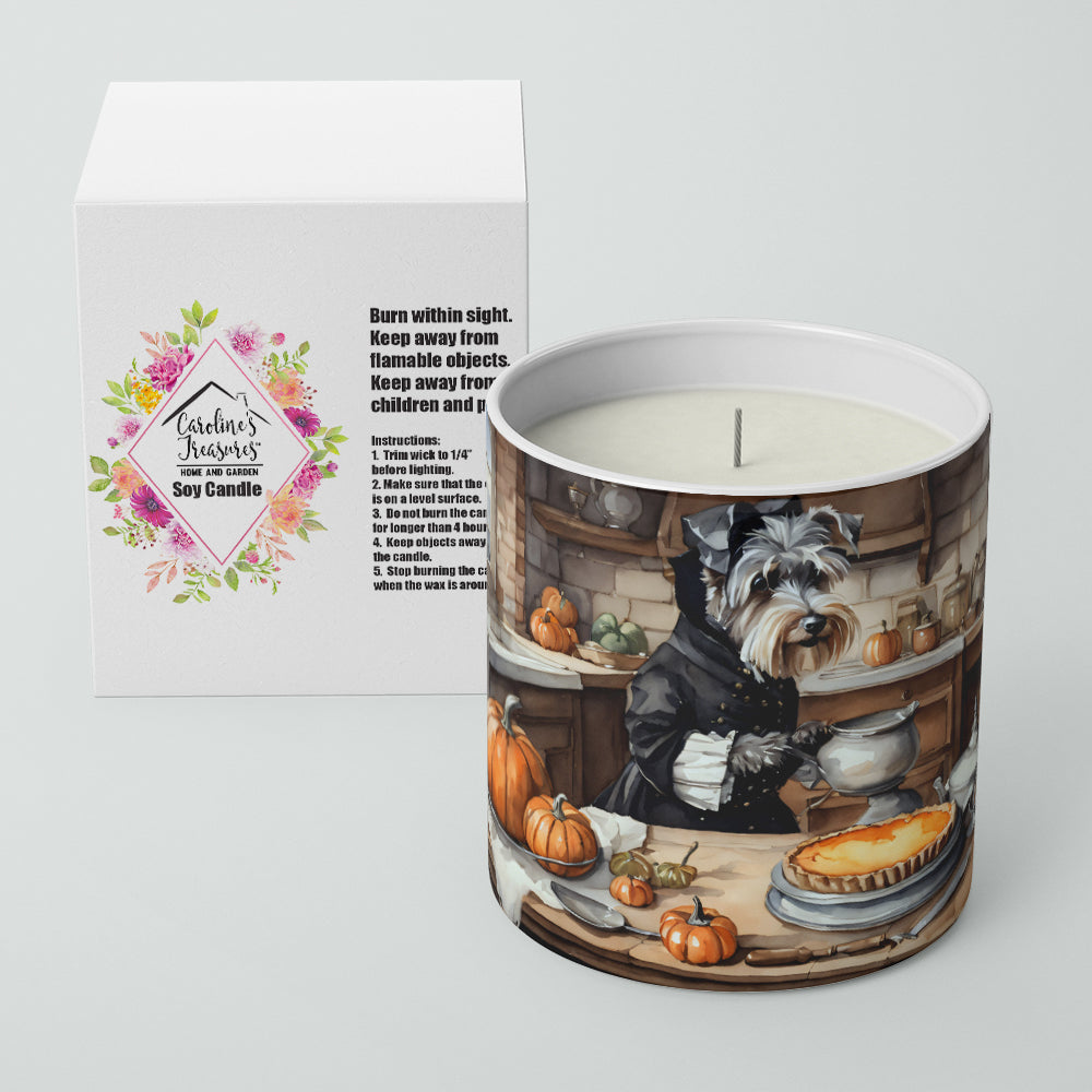 Schnauzer Fall Kitchen Pumpkins Decorative Soy Candle Nature Soy Wax Essential Oil Home Decor Ideal for Bedroom Kitchen Bath Office Gift, 10 oz