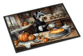 Schnauzer Fall Kitchen Pumpkins Doormat Indoor Outdoor 18H X 27W Front Door Mat Rugs for Entryway, Non Slip Washable