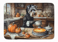 Schnauzer Fall Kitchen Pumpkins Memory Foam Kitchen Mat Machine Washable Anti-Fatigue Cushion Comfort Bath or Kitchen Rug