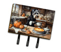 Schnauzer Fall Kitchen Pumpkins Leash or Key Holder Wall Hooks, Coat Rack Wall Mount, for Hanging Keys, Towels, Aprons, Leashes