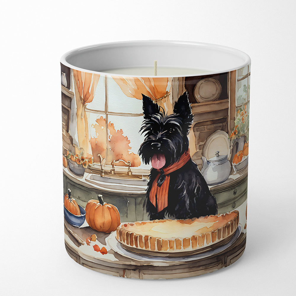 Scottish Terrier Fall Kitchen Pumpkins Decorative Soy Candle Nature Soy Wax Essential Oil Home Decor Ideal for Bedroom Kitchen Bath Office Gift, 10 oz