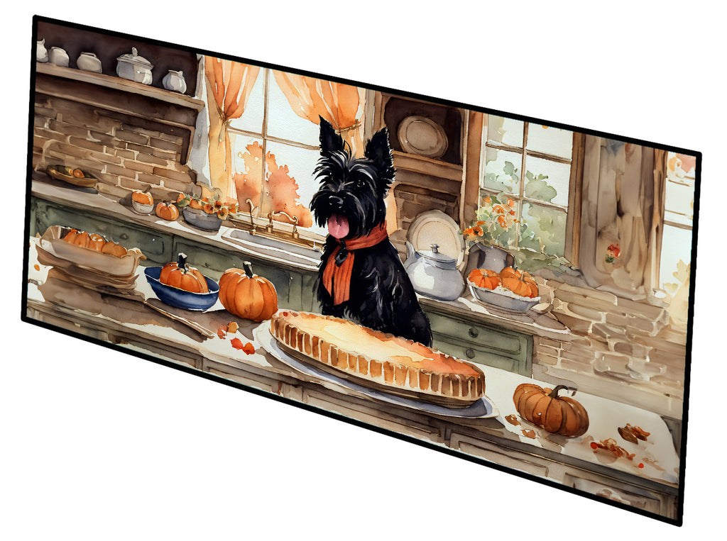 Scottish Terrier Fall Kitchen Pumpkins Runner Mat 28x58 Front Door Mat Indoor Outdoor Rugs for Entryway Hallway Foyer Non Slip Washable Wide Doormat