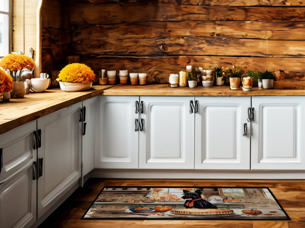 Scottish Terrier Fall Kitchen Pumpkins Runner Mat 28x58 Front Door Mat Indoor Outdoor Rugs for Entryway Hallway Foyer Non Slip Washable Wide Doormat