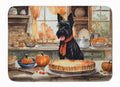 Scottish Terrier Fall Kitchen Pumpkins Memory Foam Kitchen Mat Machine Washable Anti-Fatigue Cushion Comfort Bath or Kitchen Rug