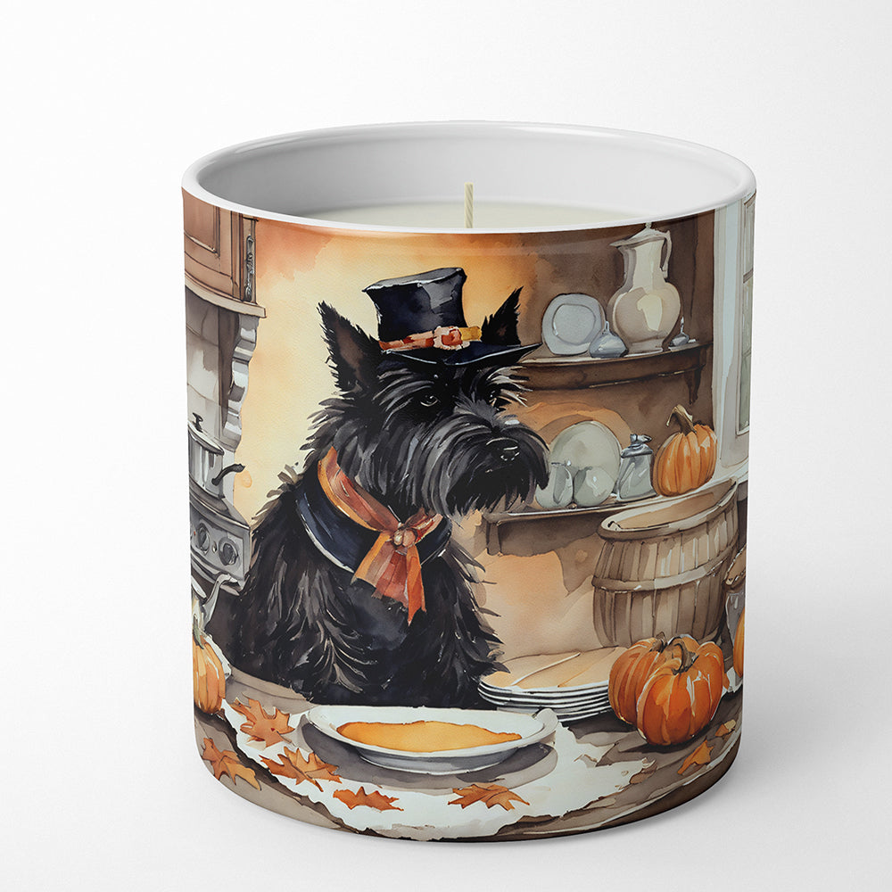 Scottish Terrier Fall Kitchen Pumpkins Decorative Soy Candle Nature Soy Wax Essential Oil Home Decor Ideal for Bedroom Kitchen Bath Office Gift, 10 oz