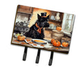 Scottish Terrier Fall Kitchen Pumpkins Leash or Key Holder Wall Hooks, Coat Rack Wall Mount, for Hanging Keys, Towels, Aprons, Leashes
