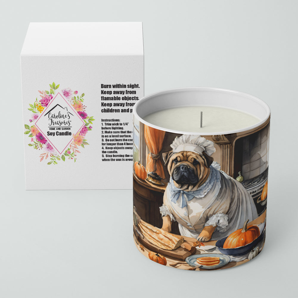 Shar Pei Fall Kitchen Pumpkins Decorative Soy Candle Nature Soy Wax Essential Oil Home Decor Ideal for Bedroom Kitchen Bath Office Gift, 10 oz