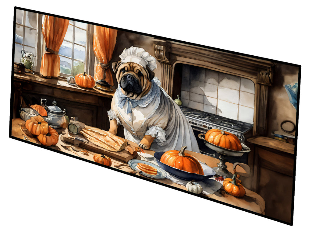 Shar Pei Fall Kitchen Pumpkins Runner Mat 28x58 Front Door Mat Indoor Outdoor Rugs for Entryway Hallway Foyer Non Slip Washable Wide Doormat