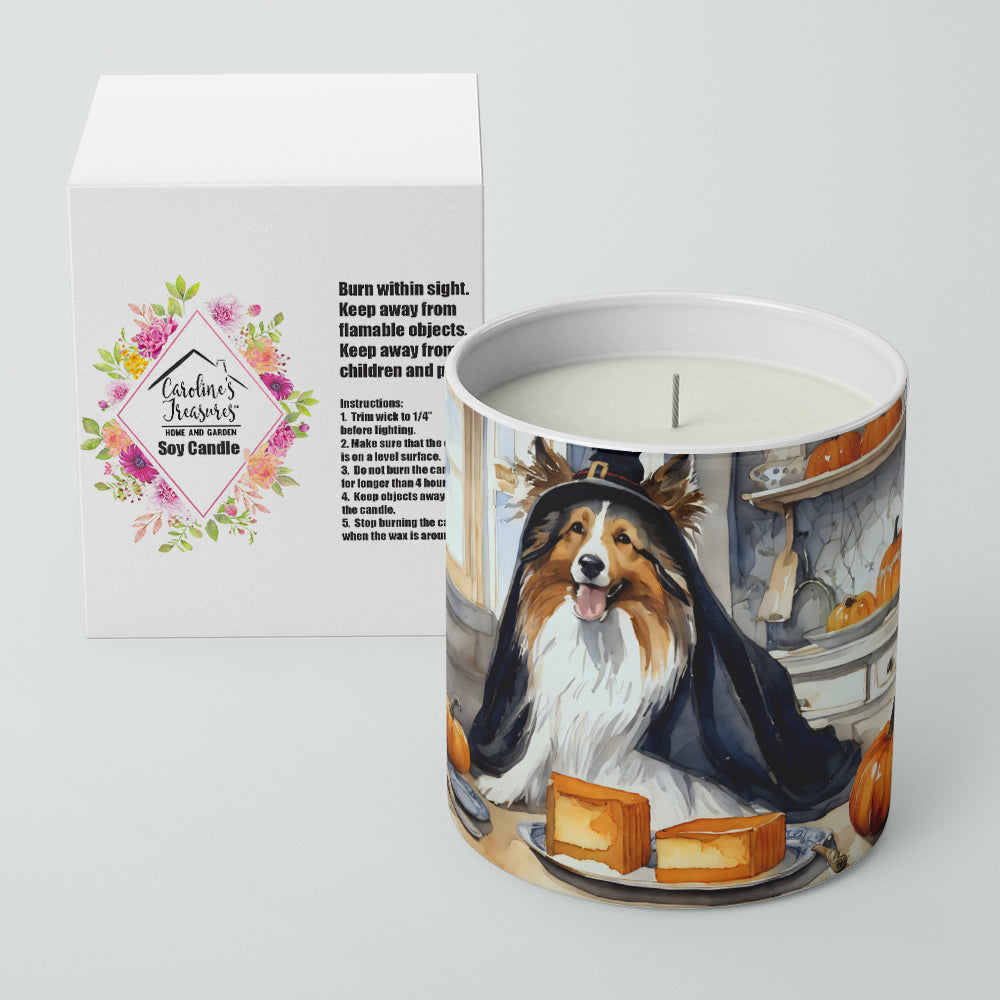 Sheltie Fall Kitchen Pumpkins Decorative Soy Candle Nature Soy Wax Essential Oil Home Decor Ideal for Bedroom Kitchen Bath Office Gift, 10 oz