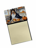 Sheltie Fall Kitchen Pumpkins Watercolor Sticky Note Holder Refillable Dispenser Desk Accessory 3x3 Pad Gift