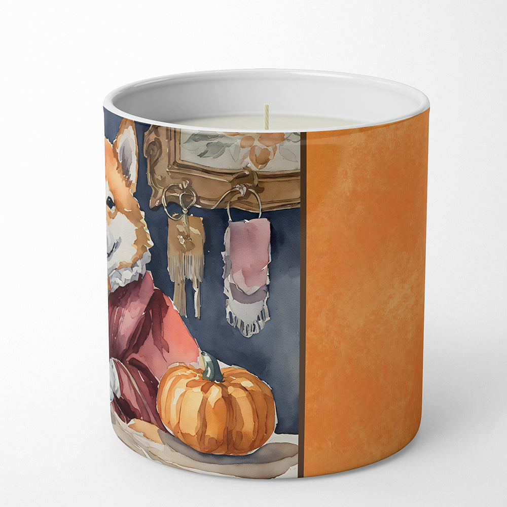 Shiba Inu Fall Kitchen Pumpkins Decorative Soy Candle Nature Soy Wax Essential Oil Home Decor Ideal for Bedroom Kitchen Bath Office Gift, 10 oz