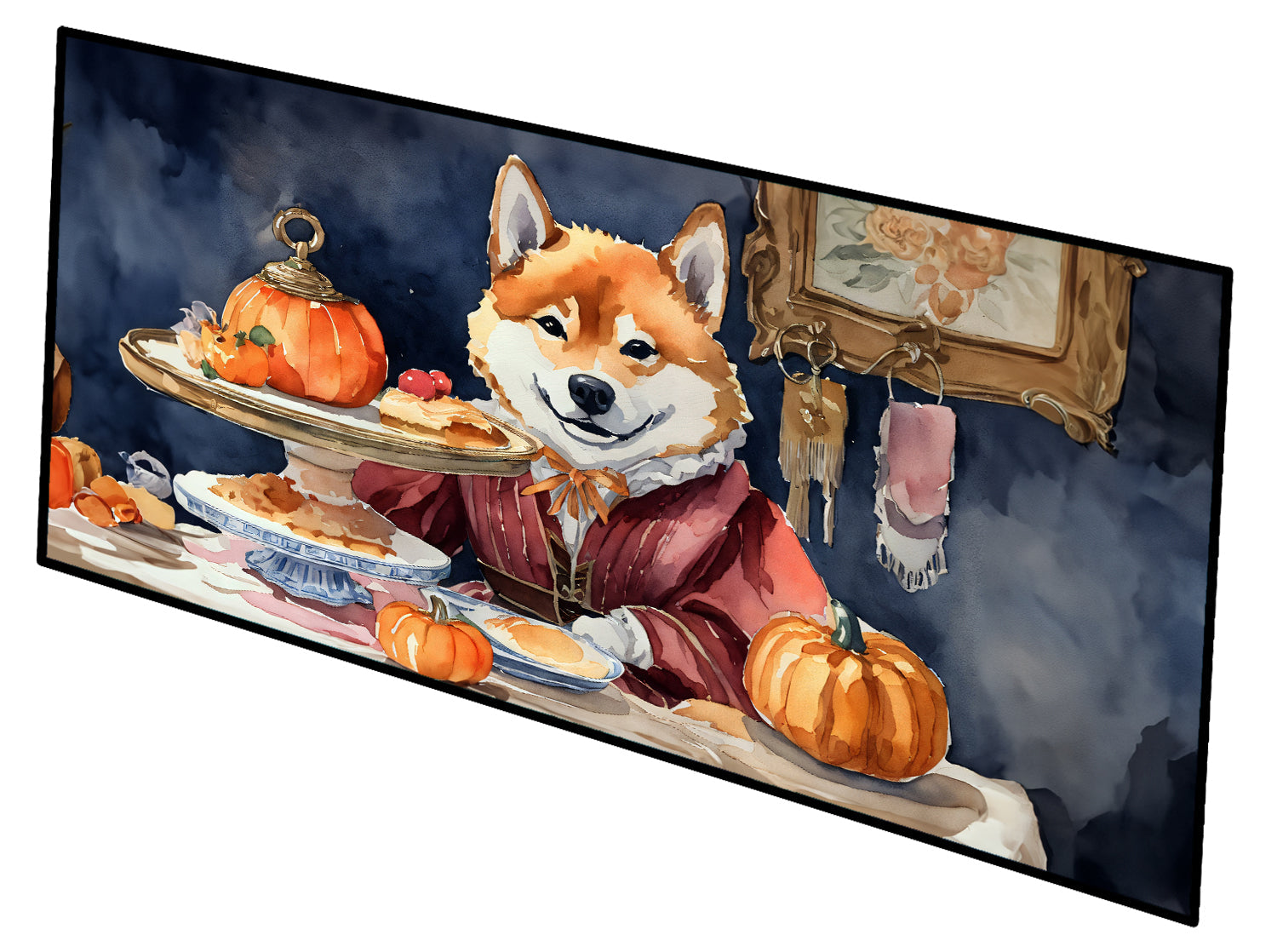 Shiba Inu Fall Kitchen Pumpkins Runner Mat 28x58 Front Door Mat Indoor Outdoor Rugs for Entryway Hallway Foyer Non Slip Washable Wide Doormat