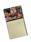 Shiba Inu Fall Kitchen Pumpkins Watercolor Sticky Note Holder Refillable Dispenser Desk Accessory 3x3 Pad Gift