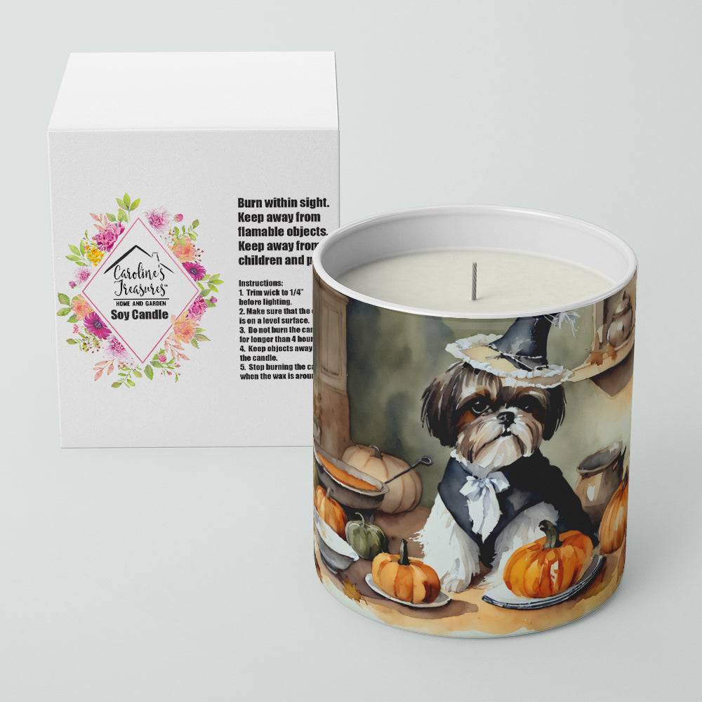 Shih Tzu Fall Kitchen Pumpkins Decorative Soy Candle Nature Soy Wax Essential Oil Home Decor Ideal for Bedroom Kitchen Bath Office Gift, 10 oz