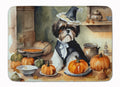 Shih Tzu Fall Kitchen Pumpkins Memory Foam Kitchen Mat Machine Washable Anti-Fatigue Cushion Comfort Bath or Kitchen Rug