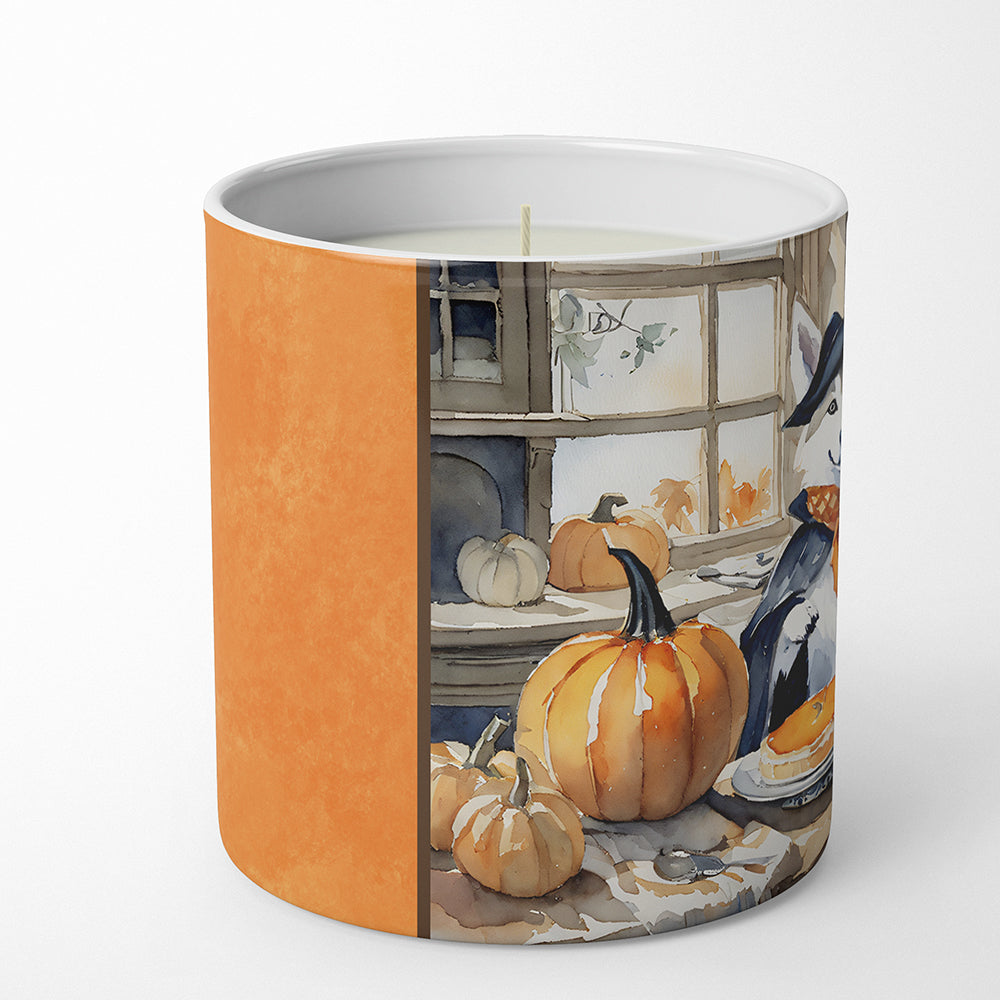 Siberian Husky Fall Kitchen Pumpkins Decorative Soy Candle Nature Soy Wax Essential Oil Home Decor Ideal for Bedroom Kitchen Bath Office Gift, 10 oz