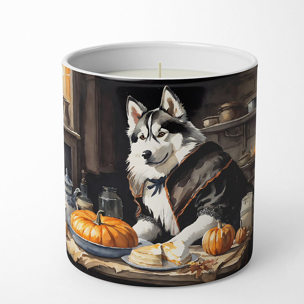 Siberian Husky Fall Kitchen Pumpkins Decorative Soy Candle Nature Soy Wax Essential Oil Home Decor Ideal for Bedroom Kitchen Bath Office Gift, 10 oz