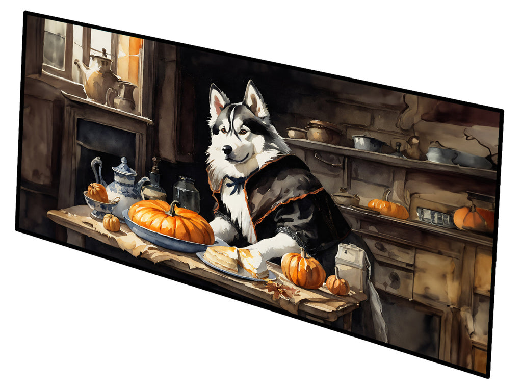 Siberian Husky Fall Kitchen Pumpkins Runner Mat 28x58 Front Door Mat Indoor Outdoor Rugs for Entryway Hallway Foyer Non Slip Washable Wide Doormat